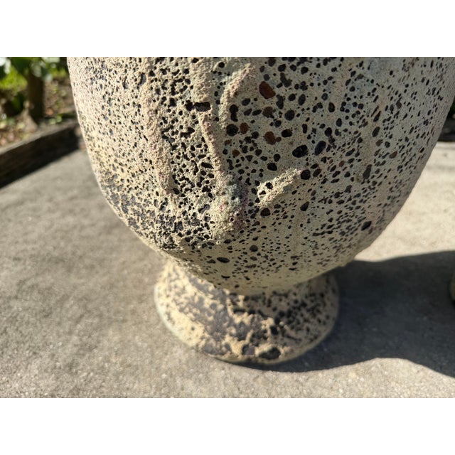 Late 20th Century Vintage Volcanic Glaze Terracotta Garden Planters, Pair For Sale - Image 5 of 12