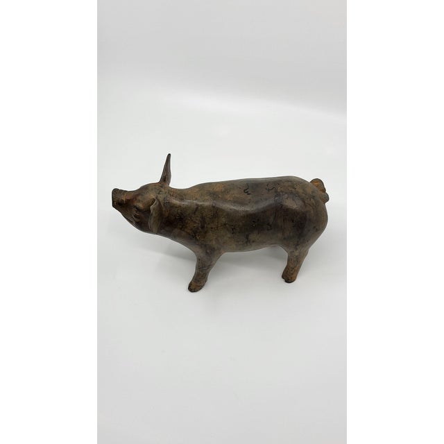 Pierre Chenet, Pig with Brown Patina, 2000s, Bronze For Sale - Image 4 of 13