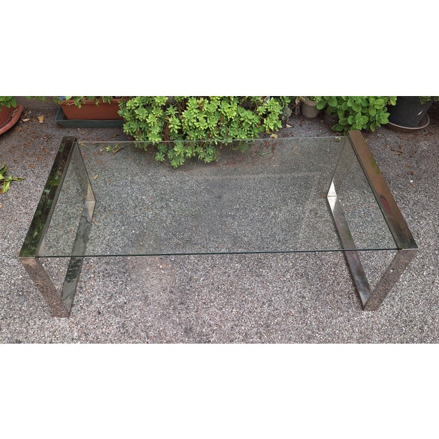 Coffee Table in Chrome and Glass, 1960s For Sale - Image 6 of 6