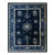 1900s Antique Navy Blue Vase Shou Symbols Traditional Chinese Peking Knotted Rug For Sale