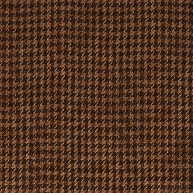 Schumacher Lotti Linen Houndstooth Fabric In Brown For Sale