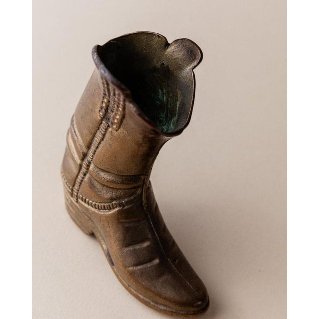 Vintage Brass Cowboy Boot Figurine, 1980s For Sale - Image 5 of 13