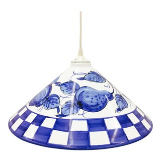 Hand Painted Porcelain Pendant Light For Sale