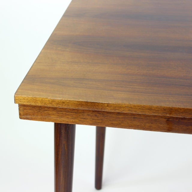 Mid-Century Modern Extendable Walnut Dining Table from Mier, Czechoslovakia, 1960s For Sale - Image 4 of 12