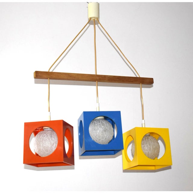 1970s 3 Cube Mod. 4022 Hanging Lamp by Richard Essig for Besigheim, 1970s For Sale - Image 5 of 5