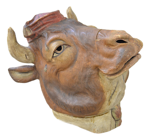 Antique Papier-Mâché Carnival Mask, 1900s