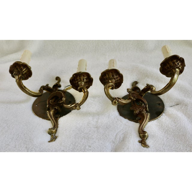 Vintage Electric Bronze Sconces - A Pair