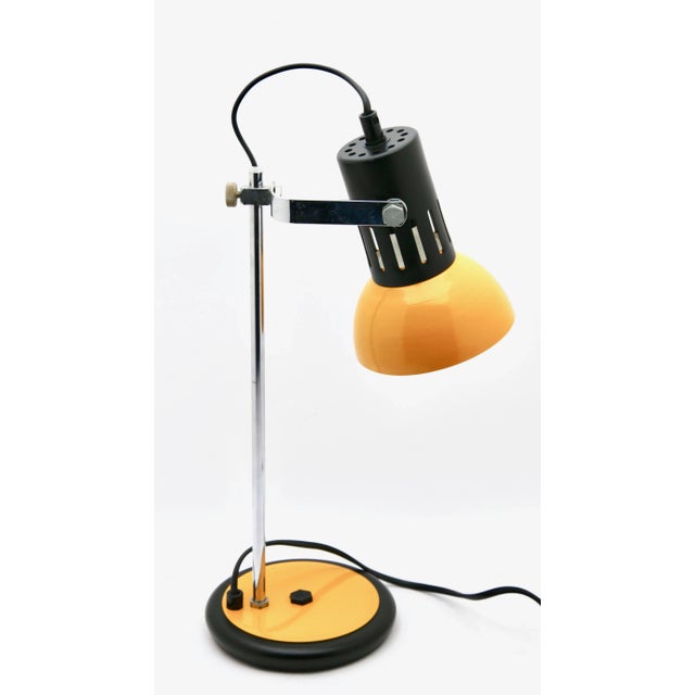 1970s Desk Lamp in Yellow Metal and Chrome from Aluminor, France, 1970s For Sale - Image 5 of 12