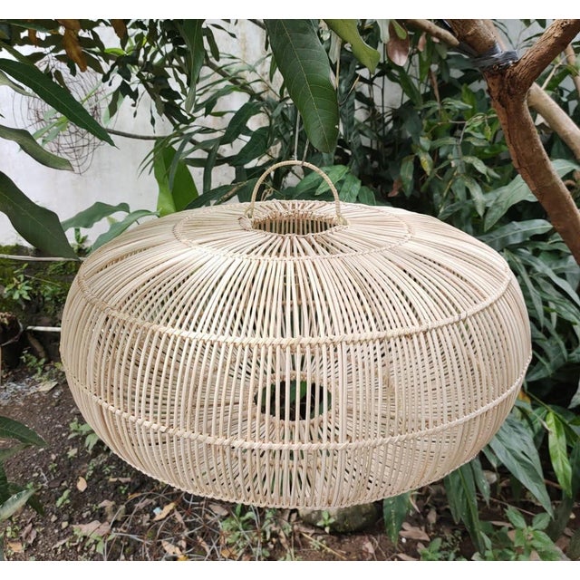 2020s Modern Coastal Ubud Rattan Pendant Light Small For Sale - Image 5 of 8