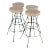 Weinberg Style Mid Century Brown Vinyl and Iron Stools - Set of 4 For Sale