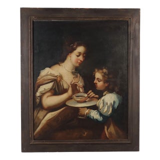 Cleopatra Dissolves a Pearl in a Cup of Vinegar, 1600s, Oil on Canvas For Sale