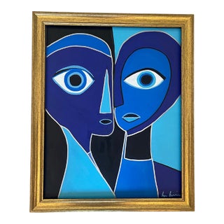 Contemporary Abstract Portrait Painting by Bryan Boomershine, Framed For Sale