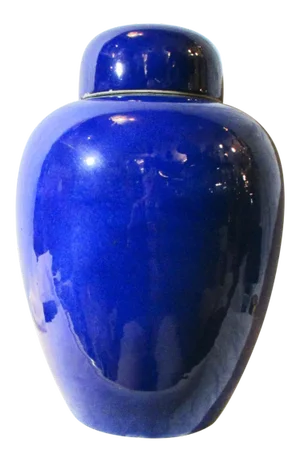 Antique Chinese Blue Glazed Porcelain Ginger Jar