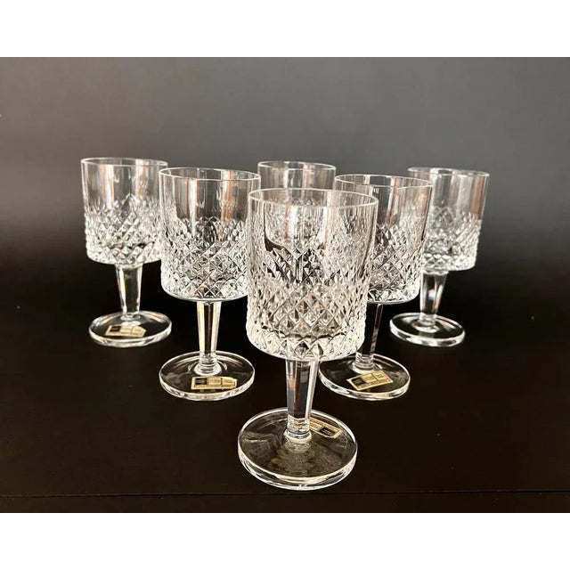 Vintage Crystal Wine Glasses Set 6 pieces, produced in West Germany by Glasfabrik Barthmann, circa 1970s. BARTHMANN...