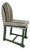 Vintage Striped Upholstered Accent Chair With Green Base For Sale