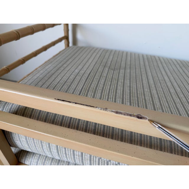 1970’s Hollywood Regency Faux Bamboo Carved Daybed Sofa For Sale - Image 12 of 12