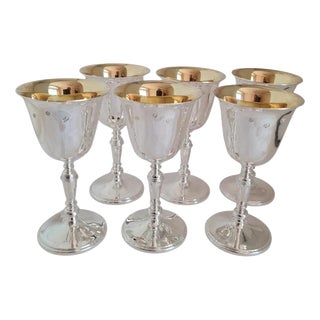 Camelot Silverware Sterling Silver Goblets, 1994, Set of 6 For Sale