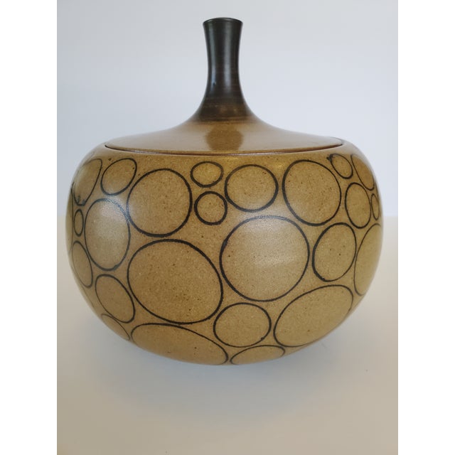 Exquisite stoneware vessel from famed potter Harrison McIntosh who helped pioneer the Mid-Century Modern style of...