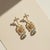 Modern Fleur De Lis Chandelier Earrings Studs With Topaz in Silver, Gold, A Pair For Sale - Image 3 of 10