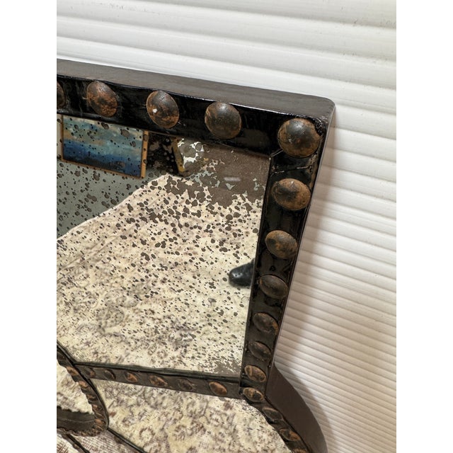 Metal Medieval Revival Style Flower Shaped Wall Mirror For Sale - Image 7 of 12