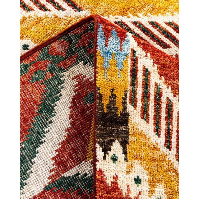 Modern, One-of-a-Kind Hand-Knotted Area Rug - Red, 4' 1" x 6' 3" For Sale In New York - Image 6 of 8