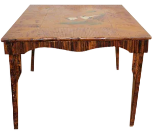 Chinoiserie Bamboo Rattan Card Table, 1890s