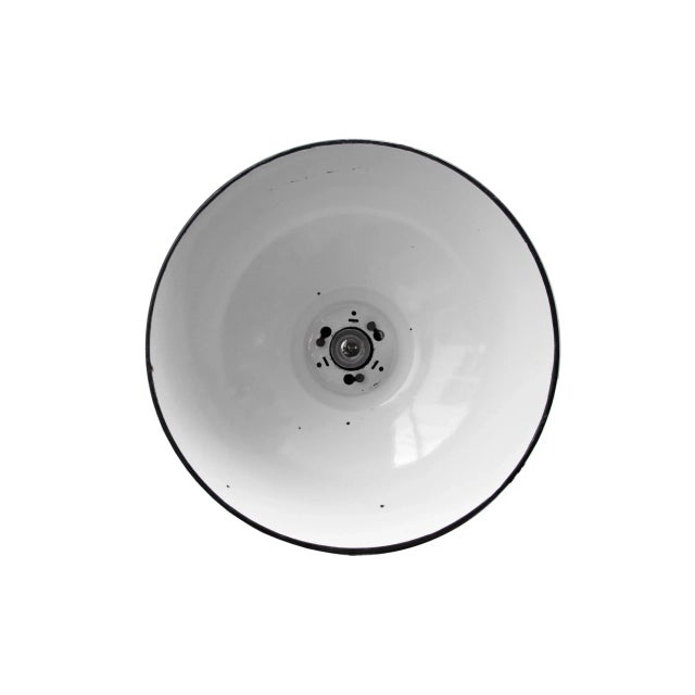 Industrial Vintage Industrial Dutch Black Enamel & Cast Aluminum Pendant Lamp, 1950s For Sale - Image 3 of 4