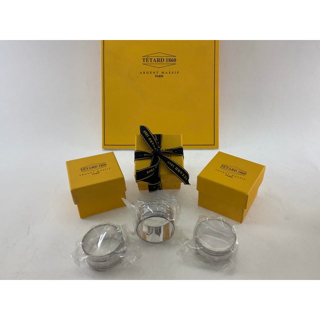 New 1990s Set of 6 Refined Sterling Silver Round Napkin Rings, Gadroon. For Sale In New York - Image 6 of 18