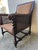 Antique Oak Bergere Armchair Featuring Barley Twist Legs, Arms, and Stretchers, With Cane Paneling Sides and Caster Wheels For Sale - Image 10 of 11