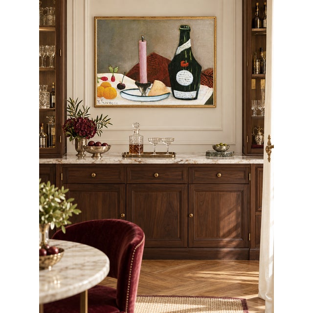 Bunny Williams Home 1908 Vintage French Still Life Art Print With Pink Candle by Henri Rousseau - 40" X 30" For Sale - Image 4 of 9