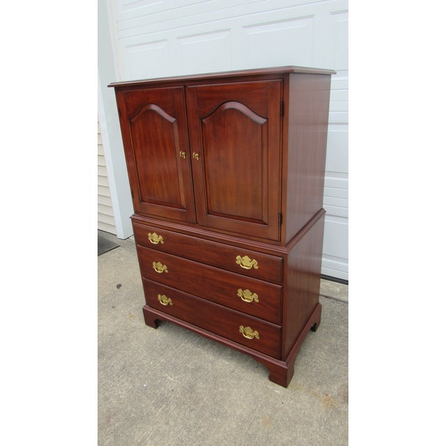 Item: Henkel Harris Armoire Details: Cherry Great Designer Look/Quality Piece Nice Hardware Great Storage Signed Henkel...