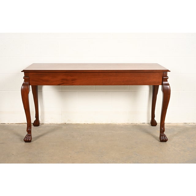 Baker Furniture Georgian Carved Mahogany Console or Sofa Table, Newly Refinished For Sale - Image 11 of 15