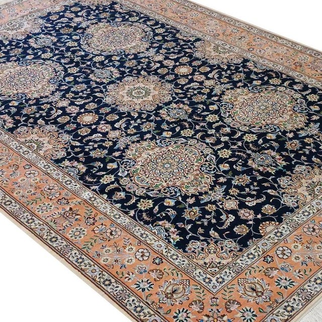 Hand-Knotted Nain Rug in Silk and Wool For Sale - Image 3 of 4