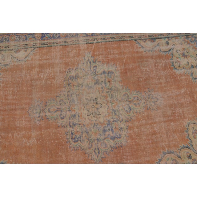 Turkish 1950s Decorative Floral Oushak Wool Carpet For Sale - Image 3 of 10