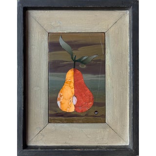 Mid 20th Century Richard Blow, Pietra Dure (Pietra Dura) Pear, Signed With an Inlaid "M", for Montici For Sale