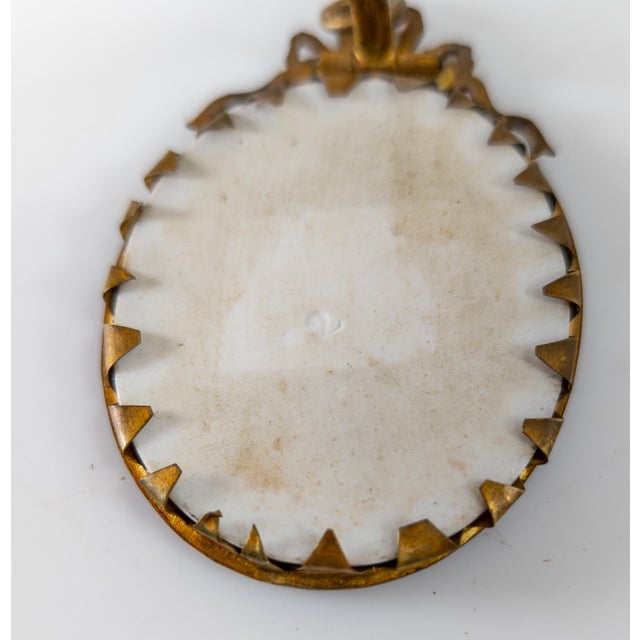 19th Century German Painted Porcelain Portrait of Queen Louise of Prussia For Sale - Image 9 of 9