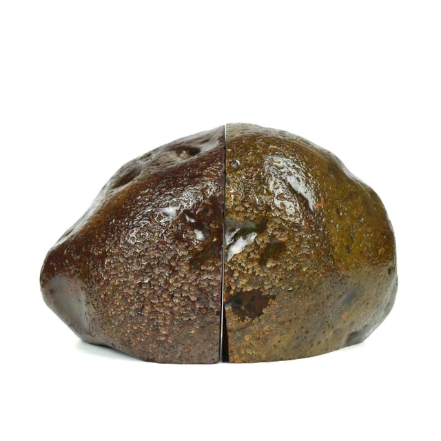 Red Mid 20th Century Red Agate Natural Geode Stone Bookends - a Pair For Sale - Image 8 of 9