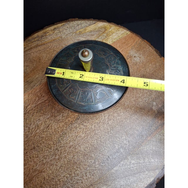 Bronze Vintage Pal-Bell Israel Bronze Honey Dish Twelve Tribes Maurice Ascalon Rosh Hashanah MCM Judaica For Sale - Image 8 of 11