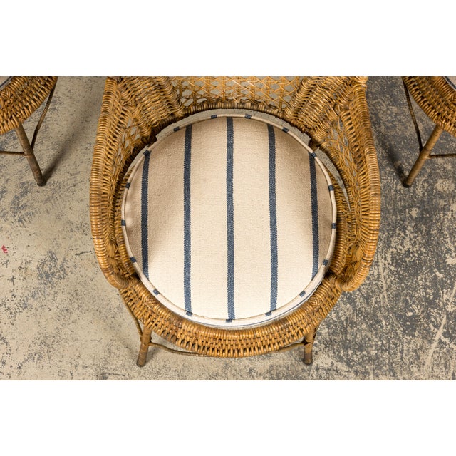 Set of Six Mid 20th Century French Riviera Rattan Armchairs, Provence For Sale - Image 4 of 18