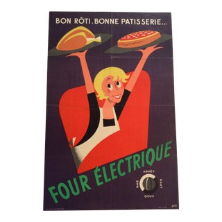 Early 1900's Original French Patisserie and Rotisserie Advertising Poster For Sale