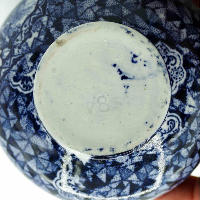 Blue Ceramic Vase by Franz Anton Mehlem, 1800s For Sale - Image 6 of 8