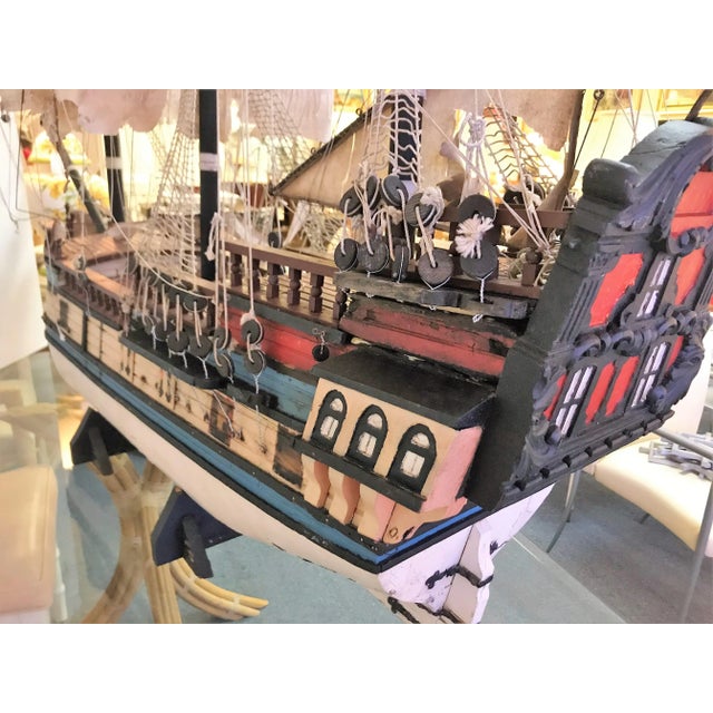 Large Scale Antique Model Ship Circa Early 1900s For Sale - Image 11 of 13