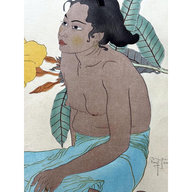 Editioned Woodblock Print Jeune Fille de Saipan by Paul Jacoulet For Sale - Image 10 of 17