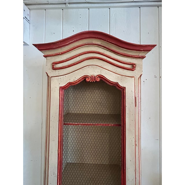 1920s 1920s Painted French Country Etagere Cabinet Vitrine For Sale - Image 5 of 11