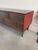 1990s Custom 11 Drawer Credenza in Red with Brushed Steel Doors and Black Glass Top For Sale - Image 14 of 17