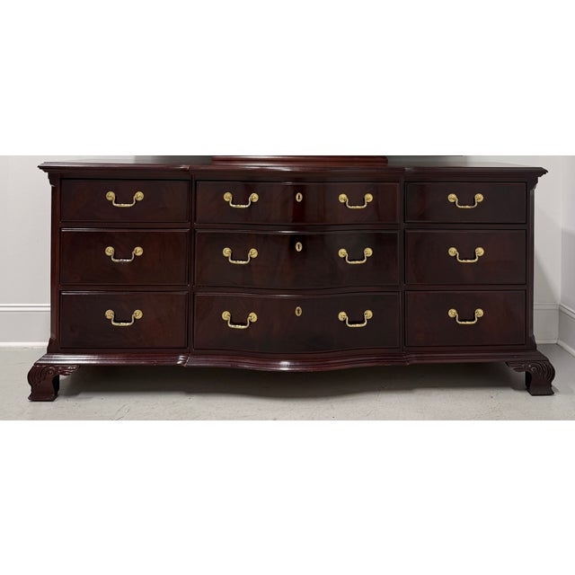 Thomasville Mahogany Chippendale Style Nine-Drawer Triple Dresser For Sale In Charlotte - Image 6 of 16
