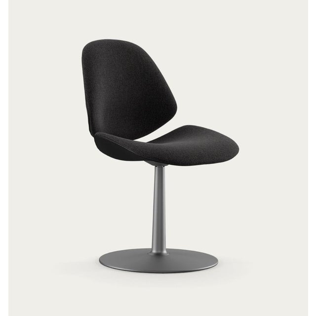 Salto and sigsgaard council family salon chair base: graphite, duo upholstery: front: nevada black + back: re-wool 198 for...