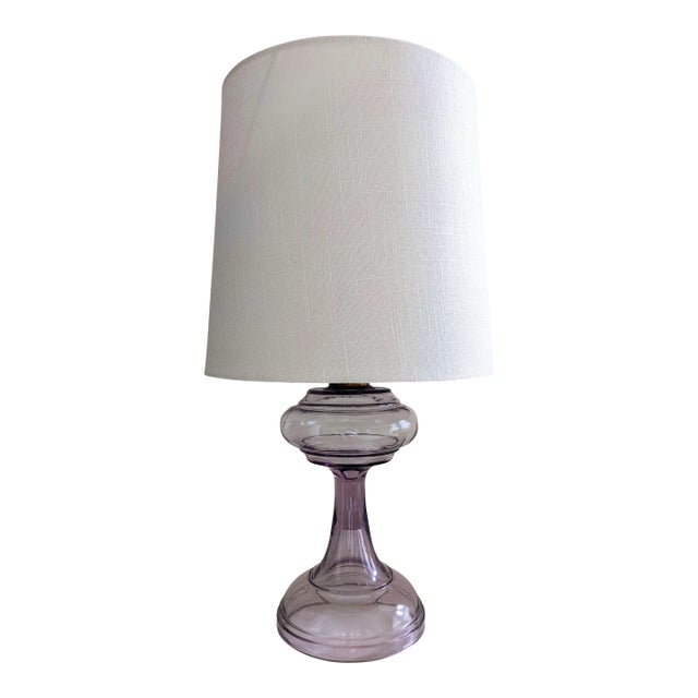 Mid 20th Century Purple Glass Table Lamp For Sale