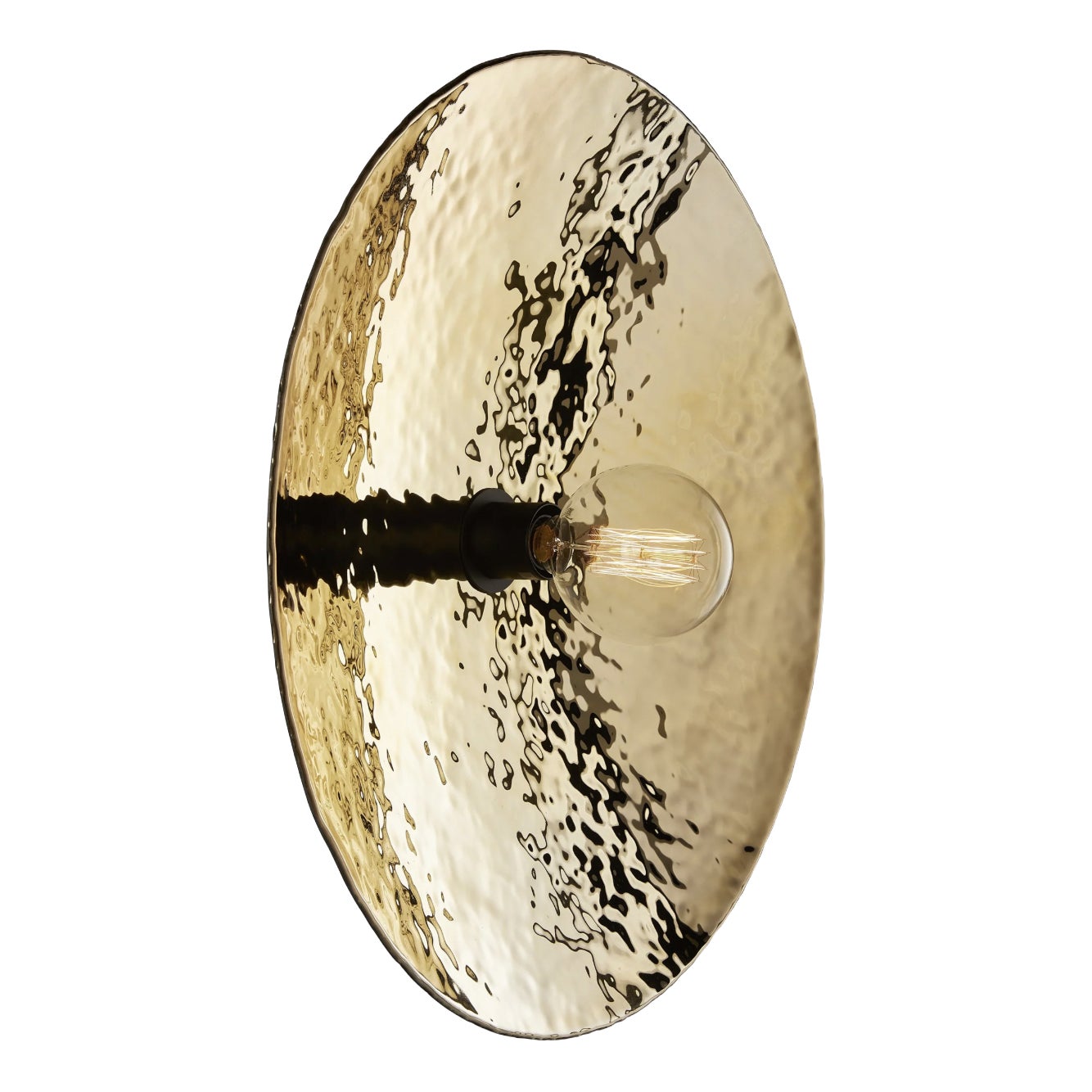 Hammered Glass Finish Gold Zénith Wall Light by Radar | Chairish