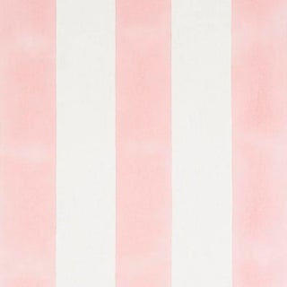 Schumacher x Molly Mahon Wide Stripe Fabric in Pink For Sale